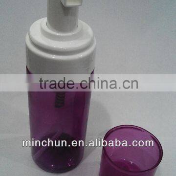 soap dispenser foam pump over cap with PET bottles cosmetic package