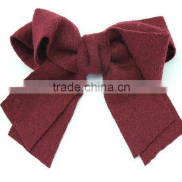Fashion New Fall Wool Bow Clip,Large Wool Hair Bows photo-6
