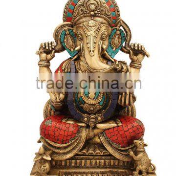 Ganesha Sitting on base with Mouse 18"