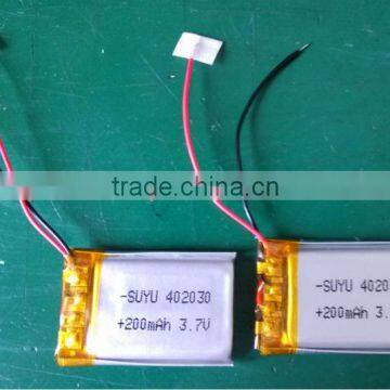 3.7v 402030 200mah Li-polymer battery