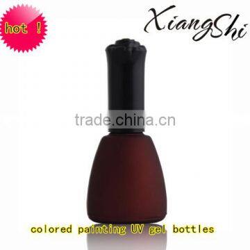 elegant nail polish bottles with flower cap and brush