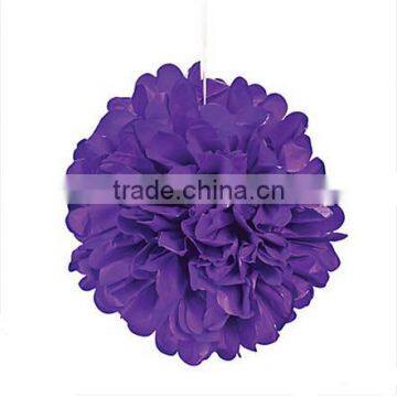 Purple Pom-Pom tissue paper decorations