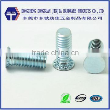 Stock blue zinc plated flat head metric rivet screws