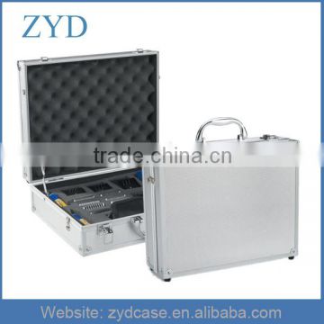 Silver padding portable waterproof aluminium frame case, 18" x 14" x 6"