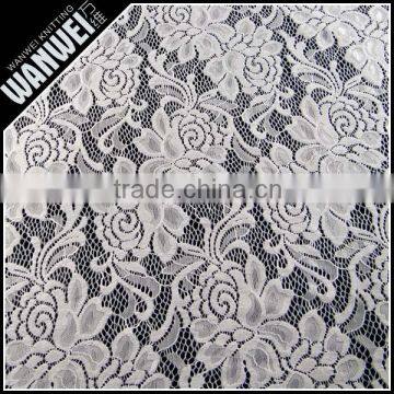 laciness double flowers with stretched fabric for skirts and wedding dress spandex nylon lace fabric manufactur wholesale T-110