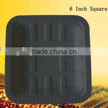 biodegradable disposable 6 inch black plastic trays