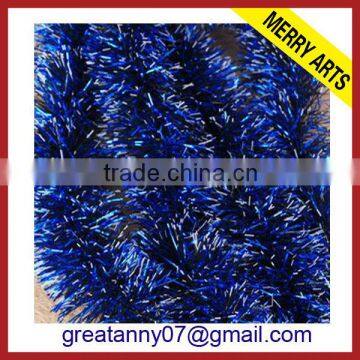 manufacturing christmas decorations glitter tinsel blue xmas tinsel for sale