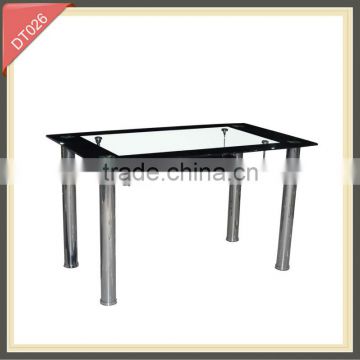 modern iron japanese model tempered glass 4 seater dining table set