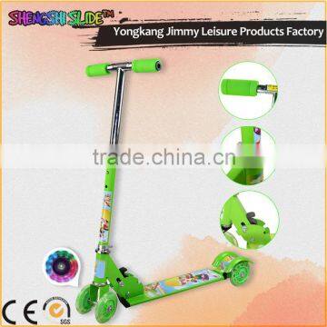 Yongkang metel pedal 4 flashing PVC wheels child scooter