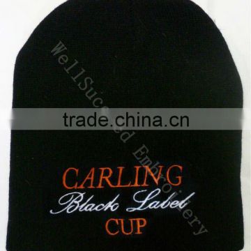 100%acrylic beanie hat/Embroidery Beanie