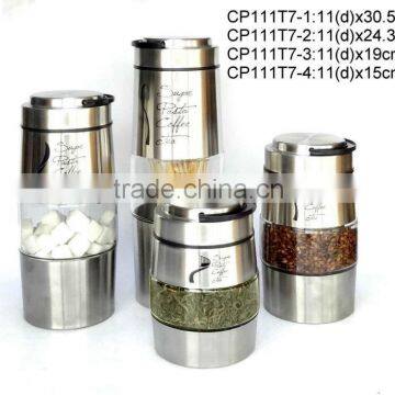 CP111T7 glass jar with stainless steel casing