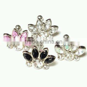 Cartilage Tragus Helix CZ Stud Earring Crystal Flower