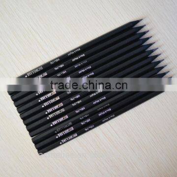 7" Standard Size Hexagonal Shape Sharpened Black Linden Wood 2.2mm Lead Black Knight HB Pencil photo-2
