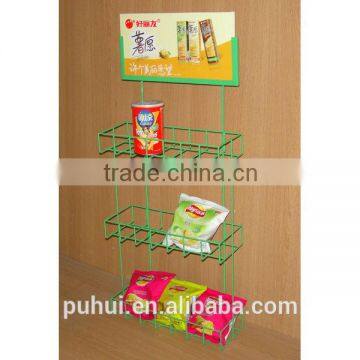 Powder Coating Floor Metal Wire Potato Chips Display Rack With Competitive Price Quality Choice