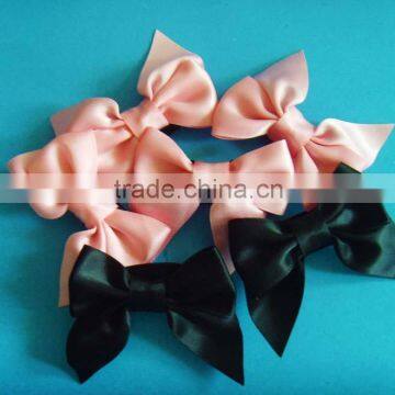 Handmade polyester satin ribbon bows with elastic loop