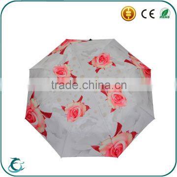 Chinese Fashion 3 Fold Customize Rose Auto Open Umbrella photo-3