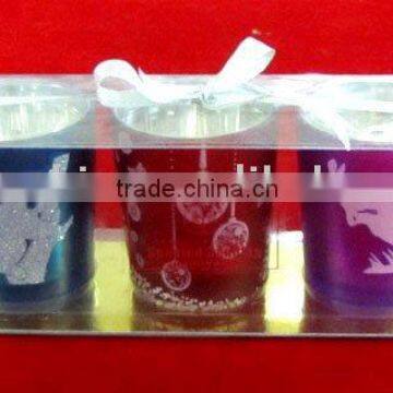 glass candle holder set and glass candle