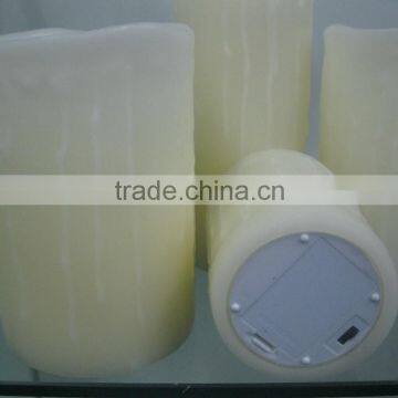 Amber Flickering Flameless Pillar Carven Wax Scented LED Candles photo-3