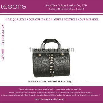 Foldable Black leather Travel Cosmetic Bag/Cardboard cosmetic case