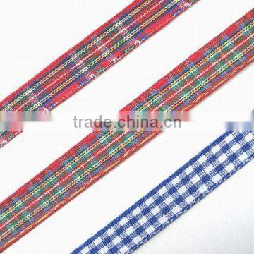 polyester tartan ribbon plaid webbing scottish strap scotch