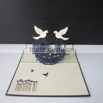 Pigeon's love 3d pop up greeting card