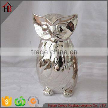 plating sliver ceramic owl figurine sale