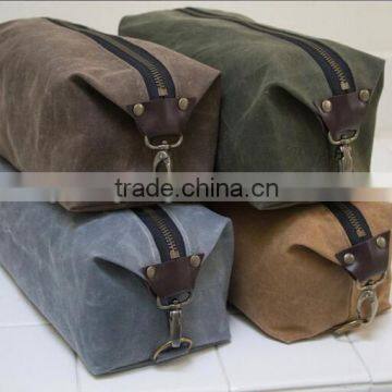 High Quality and Personalized Large Size Mens Waxed Canvas Dopp Kit Supplier's Choice