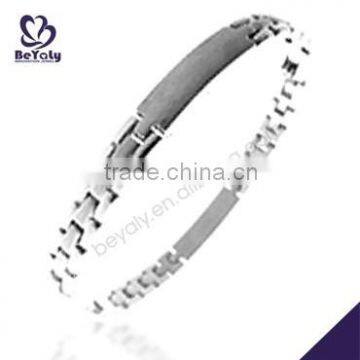 China Manufacturer 2015 latest stainless steel plain leather bracelet