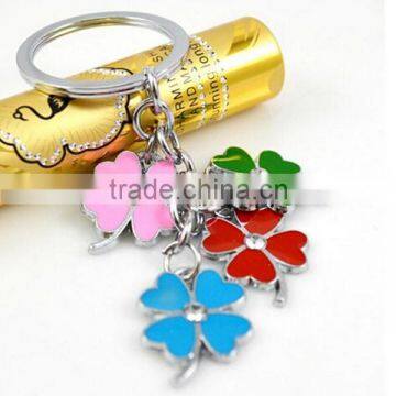Spring Season Leaves Clovers four leaf clover enamel keyring girls spring keychain