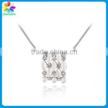 Rotating lover pearls square pendants jewelry necklace with pendant