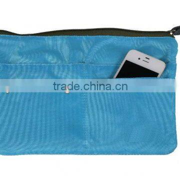 Blue Organizer Pouch Bag Handbag in Bag Insert Pocket Travel Cosmetic Bags