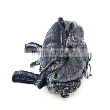 Back Bags for Ladies Casual Denim Women Fashion Lady Casual Backpack With Rivets for Girls Backpack Bag photo-6