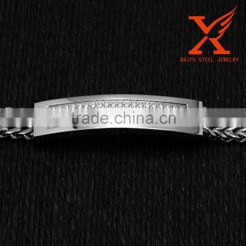 In Stock New Mens Two Line Franco Icey Silver Stainless Steel CNC CZ Stone Hip Hop Bracelet photo-4