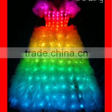 Remote control LED ballroom dancing dresses