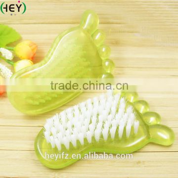 Hot Sell Green Nylon Hair Foot-Shaped Nail Cleaning Brush