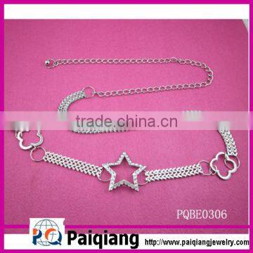 fashion ladies star chain metal belt with rhinestones