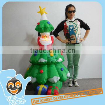 Funny Christmas Ornament Inflatable Up and Down Santa Claus In Tree With Light