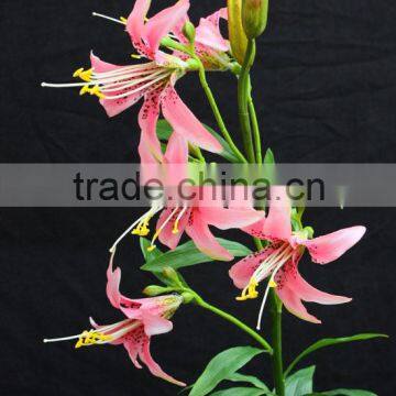 High Quality Artifiical Fabric Lily Flowers Making With Glue photo-2