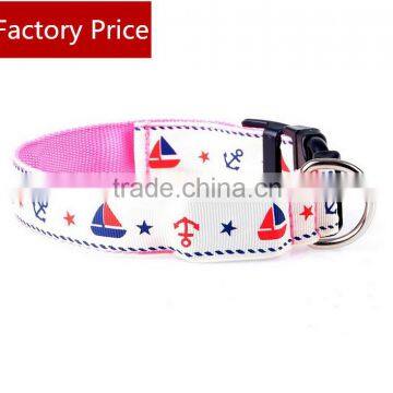 LED Collar Nylon Night Flashing Light Up Glow Adjustable Collar