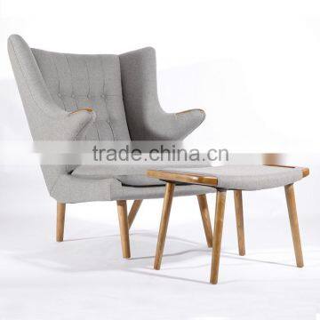 Hotel project danish furniture papa bear chair with ottoman