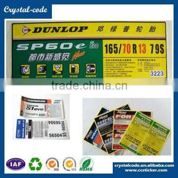 High Temperature Material PET Rubber Hot Sale PP Synthetic High Tempersture Self Adhesive Tyre Label photo-6