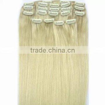 Wholesale Color Blonde Human Remy Hair Clip In Hair Extensions 7pieces Clips Per Set