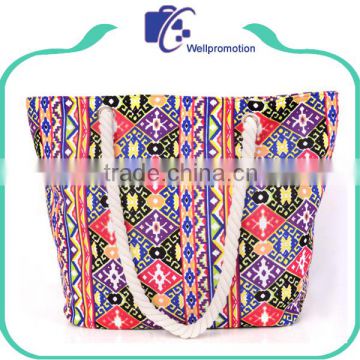 Full printing women rope beach bag wholesale