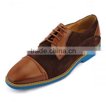 Factory price top brand trade assurance blue color rubber sole flat men leather dress shoes for sale