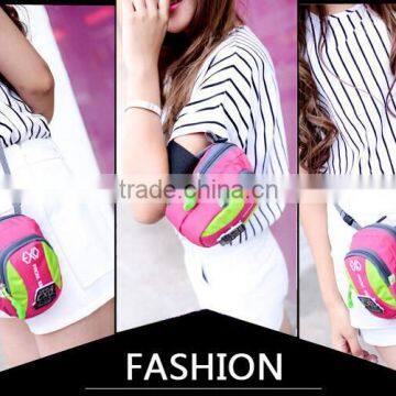 women girls pink fashion small mini lightweight travel purse wallet waterproof Belt single-shoulder pouch waist chest bag