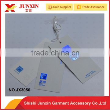 white hang tag for pants or garment in China factory