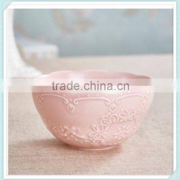 Ceramic Floating Flower Bowl With Flower Emboss photo-4