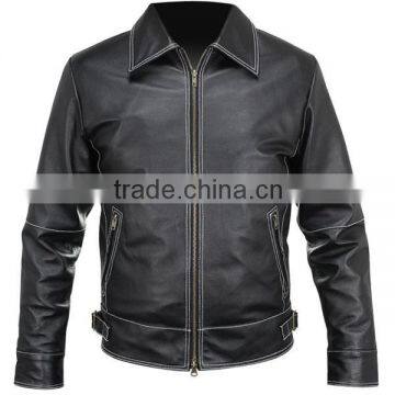 Men Leather Fashion Jacket / Men genuine leather jacket