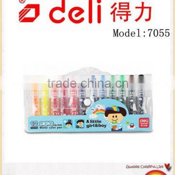 Deli Stationery promotional plastic Watercolor Pen Student Pen Gift Model 7055