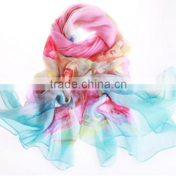 100% silk christmas scarf